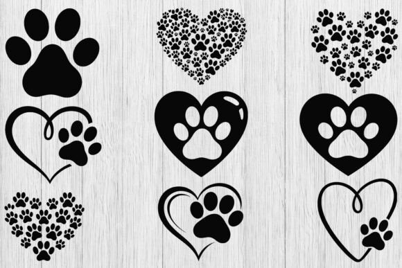 Download Dog Paw Heart SVG Bundle, Puppy Paw Svg - Paw Collection