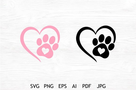 Download Pet Paw Heart SVG Bundle - Paw Collection
