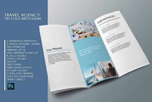 Download Trifold Agency Travel Brochure PSD - Premium Bundle